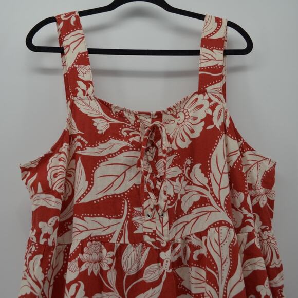 Who What Wear Batik Floral Aurora Red Dress Boho Plus Sz 1X - Picture 11 of 16